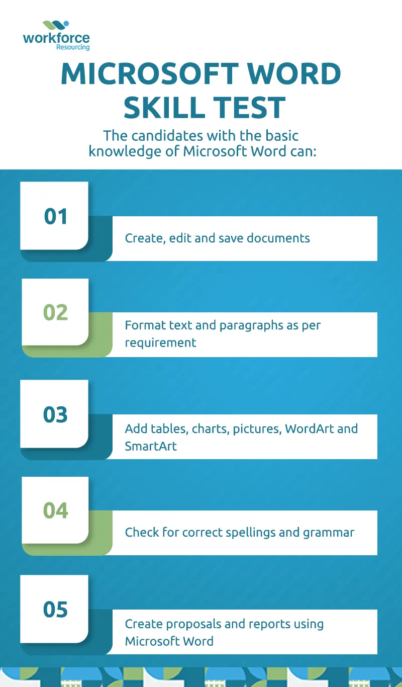 a cover image of microsoft word skill test